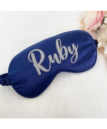 Personalised Sleep Silk Satin Eye Mask Custom Any Name Rest Sleeping Relaxing Mask Gift for Her Mothers Day Birthday Bridesmaid Hen Bridal Christmas Gift Party Favours Present HUNYLONDON (Navy) - Buy Online on GoSupps.com