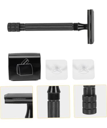 Minkissy Men's Double-Sided Razor Set | Vintage Manual Trimmer & Cleaning Tool | Safe Wood Razor | Ideal Grooming Essentials - Buy Online on GoSupps.com