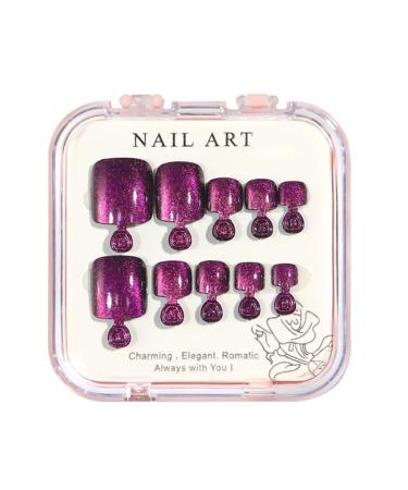 TQUXNGA Crystal t Eye Shining Diamond Foot Nail Patches Handmade Wearing Armor Short Press on Nails for Toes Decoration Style 4
