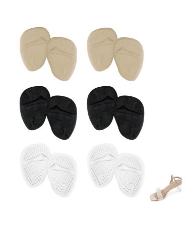 High Heel Comfort Pads 6 Pairs Metatarsal Pads High Heel Toe Cushions Inserts Silicone Forefoot Pads Foot Petals Ball of Foot Cushions Non-Slip Shoe Balls Inserts for Women Girls High Heels Shoes