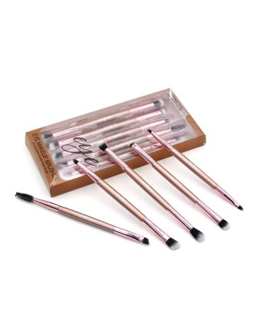 EyeShadow Brush Set Double Sided Make Up Brushes Eyeshadow 5 Pcs Eyeliner Brush for Makeup Professional Eye Shadow Blending Concealer Eyebrow Eyelash Eye Liners Premium Synthetic Eye Makeup Brushes(Rose Gold) 02