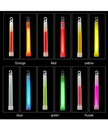 25 Ultra Bright 6 Inch Glow Sticks with Red Ribbon - 12 Hour Duration for Camping, Parties, and Emergency Kit - Buy Online on GoSupps.com