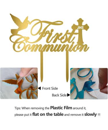 INDKOPVA First Holy Communion Cake Topper Acrylic Reusable First Communion Cake Decoration Christening for Kids - Buy Online on GoSupps.com