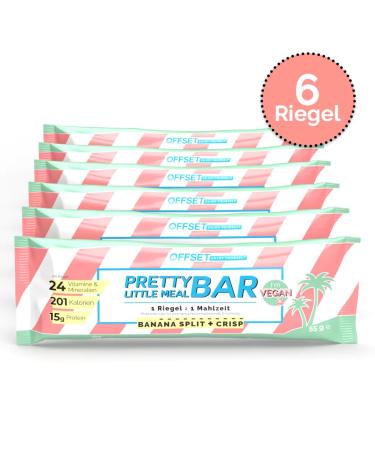 Pretty Little Meal Bar Banana Split & Crisp - Delicious 201 Cal Protein Bar by Offset Nutrition | 6-Pack with Dark Chocolate & Banana Flavor - Buy Online on GoSupps.com