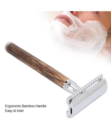 Premium Manual Razor - Wear-Resistant Double Edge Safety Razor with Bamboo Handle | Men's Facial Care for Home & Travel - Buy Online on GoSupps.com