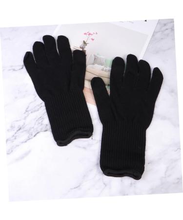 Housoutil 2 Pairs Heat Resistant Gloves Anti-scalding Gloves Hair Curling Iron Hair Rollers Hair Curler Gloves Powder Glove Heat-resistant Gloves for Perm Hair Straightener Gloves Curls 25X11cm Black - Buy Online on GoSupps.com