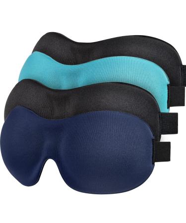 AMAZKER Sleep Mask Invisible Alar Deep Orbit 3D Eye Mask Ultra Lightweight & Comfortable Sleeping Mask for Travel Nap Shift Works Black & Blue