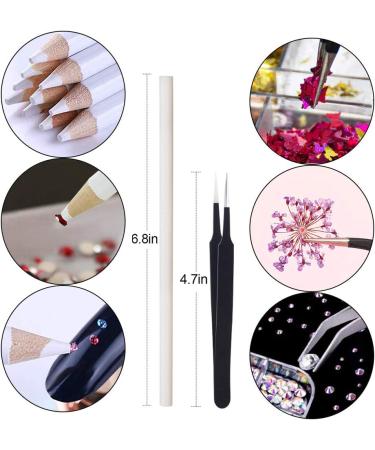 Kalolary Nail Art Kit with Butterfly Sequins, Dried Flowers, Foil, Shavings, Rhinestones, Tweezers, and Picker Pencil - DIY Female Nail Decoration - Buy Online on GoSupps.com