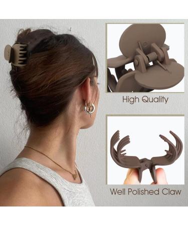 10 Pcs Small Claw Clips for Thin & Thick Hair - Matte Neutral Colors with Strong Hold - Square Double Row Teeth - Ideal for Women & Girls - Buy Online on GoSupps.com