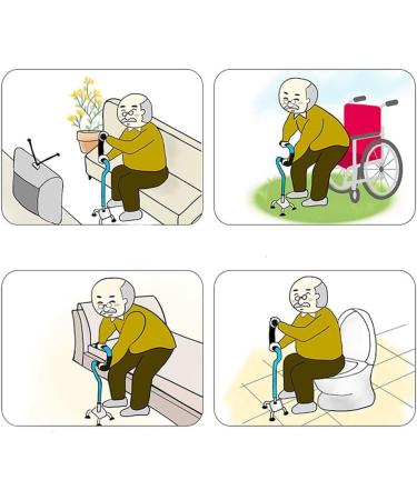 Crutches for The Elderly Four-Legged Four-Clawed Leg Crutches Non-Slip Crutches Lightweight Telescopic Cane Cane Eight Cane Crutch Cabinet for Men and Women (Color : Silver) Smooth Sailing Blue - Buy Online on GoSupps.com