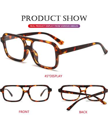 Buy PORADAY Blue Light Glasses for Men & Women - Retro 70s Square Aviator Eyewear | Vintage Trendy Rectangle & Leopard Styles Shop Now - Buy Online on GoSupps.com