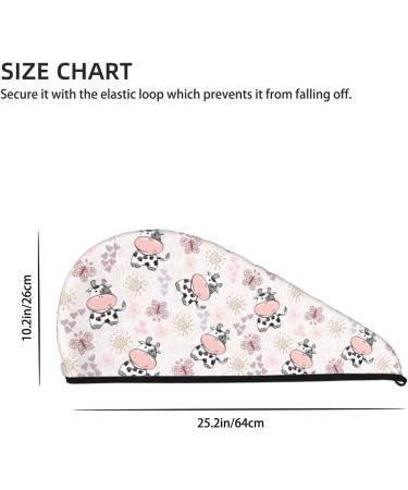 Buy Cartoon Cows Pink Microfiber Hair Towel - Super Absorbent Quick Dry Hair Turban for Women Girls & Kids | Perfect for Curly Long & Thick Hair - Buy Online on GoSupps.com