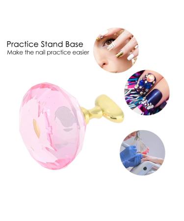 Exquisite DIY Nail Art Exhibition Stand - Professional Salon & Home Use | Pink Plastic & Alloy Practice Stand for Flawless Nails - Buy Online on GoSupps.com