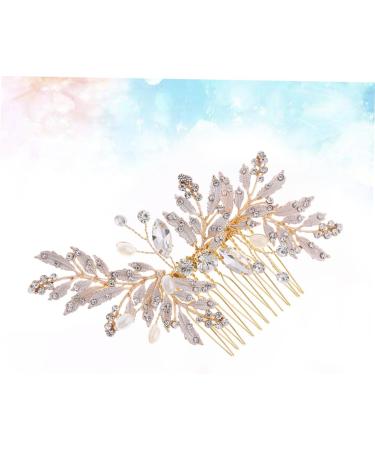 FRCOLOR silver crystal hair comb rhinestone side comb clear crystal hairpin vintage bridal hair comb leaf hair pins rhinestone hairpin gold hair clips Hair piece wedding bride - Buy Online on GoSupps.com