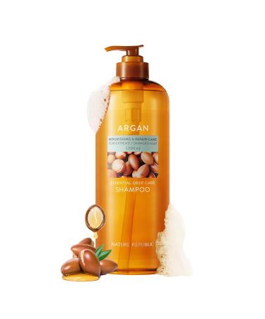 Nature Republic Argan Essential Deep Care Shampoo 1 000ml / 33.8 Fl Oz | For Extremely Damaged Hair | Nourishing | Hydrating | Repair Care | Silky Soft Hair | All Types of Hair|