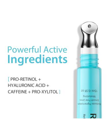 SEACALL Retinol Eye Cream with Caffeine & Vitamin C - Anti-Aging Eye Serum Treatment for Dark Circles Wrinkles & Puffiness - Fragrance-Free No Preservatives (15ml) - Buy Online on GoSupps.com