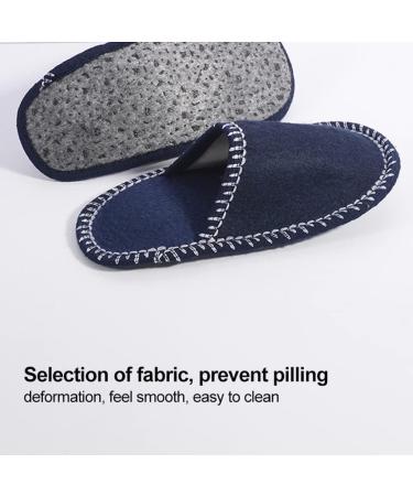 Fleece Felt Guest Slippers Set - 6 Pairs Non-Slip Washable Spa Slippers for Men | Ideal for Family & Hotel Travel - Buy Online on GoSupps.com