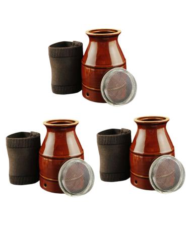 Beavorty 3 STK cupping Moxibusion Glass Chinese cupbel container Moxatopf Moxa can moxa burner body moxibusy moxibustion device massage device MOXIBUSTION-TOP Ceramic