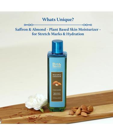 Blue Nectar Saffron & Almond Oil | Fights Stretch Marks & Scars | Moisturizes & Nourishes Skin | Natural Glow Enhancer | For All Skin Types (12 Herbs 100ml) - Buy Online on GoSupps.com