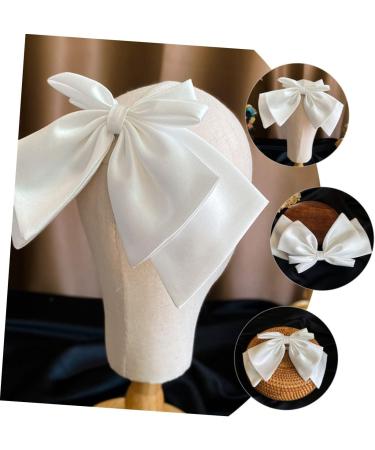 DOITOOL Bow Hairpin White Hair Clip Bow Clip Hair Bow Satin Clips Ponytail Hair Decor Big Bowknot Headband White Bow Hair Barrettes Bow Knot Hairpins Bride Alloy Holder Wedding - Buy Online on GoSupps.com