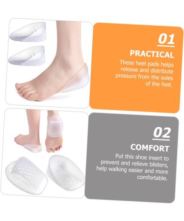 NOLITOY U-Shaped Heel Pads - 2 Pairs Heel Cushions for Plantar Fasciitis Relief | Soft Sebs Ankle Support for Men & Women - White - Buy Online on GoSupps.com