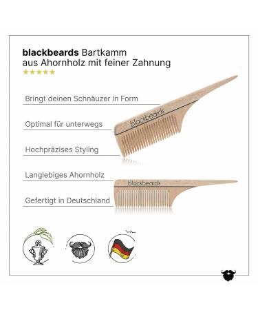 Blackbeard's Maple Wood Beard Comb for Perfect Upper Lip Mustache - Made in Germany - Buy Online on GoSupps.com