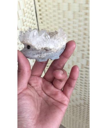 2018 Natural Clear Crystal Cluster Hedgehog Handmade Carved Crystal Gemstone Animal as Gift Decoration - Buy Online on GoSupps.com
