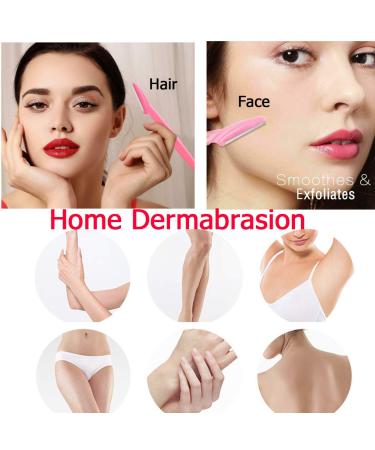 40 Pcs Eyebrow Razor & Facial Hair Remover Kit - Stainless Steel Blades, Exfoliating Dermaplaning Tools, Blue & Pink - Buy Online on GoSupps.com