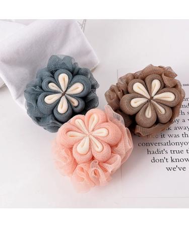 Buy Minkissy 3pcs Bath Ball & Flower Loofah Set - Soft Exfoliating Bath Sponge for Kids & Adults - Portable Shower Scrub for Clean & Healthy Skin - Buy Online on GoSupps.com