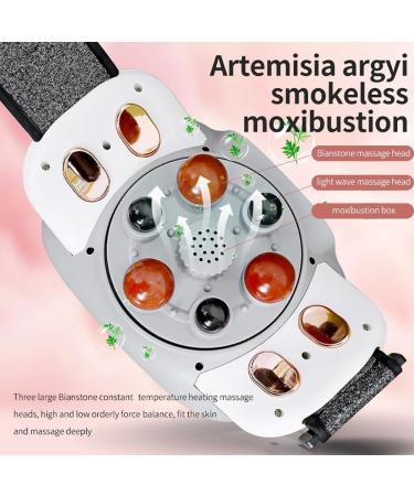 Rkxkj Abdominal Massage Device - Smart Touchscreen 3 Strength Levels Bian Stone Red Light Hot Compress for Abdominal Muscle Relief - International Shipping - Buy Online on GoSupps.com