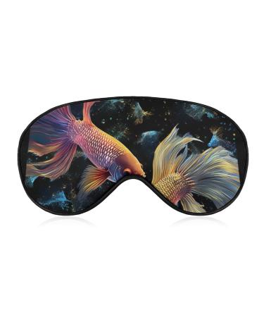 Sleep Eye Masks Fish Animal Sleep Eye Mask & Blindfold with Elastic Strap/Headband for Women Men Sleep Travel Nap