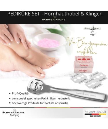 Schwertkrone Stainless Steel Callus Plane - 20 Replacement Blades | Premium Solingen Foot Care Tool - Buy Online on GoSupps.com