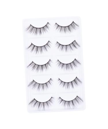 minkissy 5 Pairs False Eyelashes Eyelash Make up Tool Glue False Lashes Makeup Eyelashes Beauty Tool Puppy Ear Headband Fluffy Volume Lashes Soap Tin 3d Makeup Tools Cross Artificial Fiber