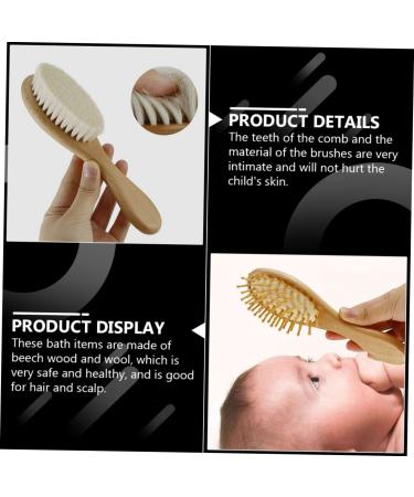 Healeved 4 Pcs Baby Hair Brush Comb Scalp Scrubber Spa Kit - Natural Soft Brushes for Baby Shampoo & Detangling - Children's Bathing Supply and Baby Care Set - Buy Online on GoSupps.com