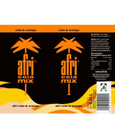 Buy Afri Cola Mix - Refreshing Cola & Lemonade with Fruity Orange | Caffeine-Infused Beverage Can (24 x 330 ml) - International Shipping Available - Buy Online on GoSupps.com