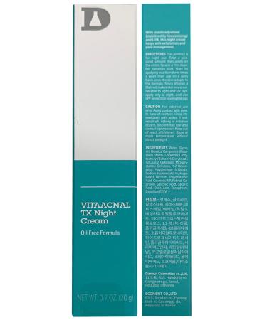 Dr. Different VITAACNAL TX Night Cream for Acne-Prone Skin | Soothing Retinal & Oil-Free Treatment for Blackheads - 0.7oz - Buy Online on GoSupps.com