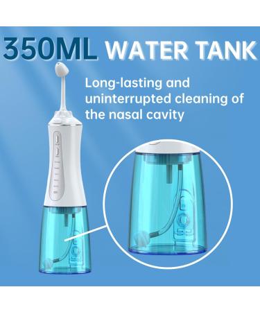 GOLDANT Nasal Irrigation System for Nasal Rinse, 350ML Rechargeable Cordless Neti Pot with 5 Modes & 3 Tips, IPX7 Waterproof Sinus Rinse Kit for Adults, for Sinus Relief and Nasal Care(White) - Buy Online on GoSupps.com