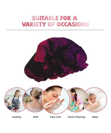 HD Sunset Printed Shower Cap - Waterproof & Fits All Head Sizes - Ideal for Women's Hair | Bath Cap - Buy Online on GoSupps.com