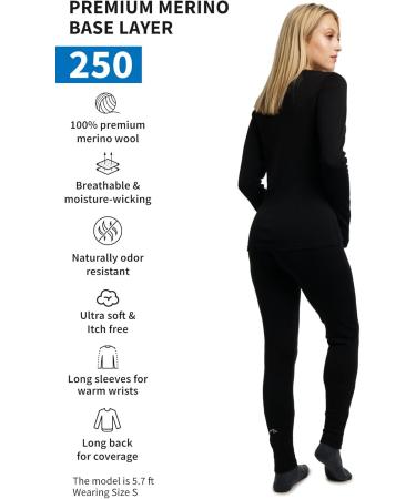 Merino.tech 100% Merino Wool Women's Underwear Set | Lightweight & Functional Long Sleeve Shirt Pants & Hiking Socks - Buy Online on GoSupps.com