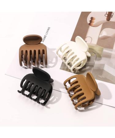 4Pcs Double Row Teeth Hair Clips for Thin and Thick Hair 1.6" Small Claw Clips Non-slip Matte Clips Hair Accessories for Women Girls - Buy Online on GoSupps.com