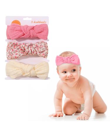 GXGM 3 pieces hairband girl hairband baby headband baby girl suitable for newborns bow headband