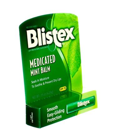 Blistex Medicated Lip Balm SPF 15 Mint 0.15 OZ - Pack of 2 | Lip Protectant & Sunscreen - Buy Online on GoSupps.com