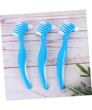 Healeved 6 STK Tooth Cleaning Brush - Double-Sided Toothbrush for Dentures & Child Dental Care | Hard Prosthesis Cleaning Tool - Blue (2 Pack) - Buy Online on GoSupps.com