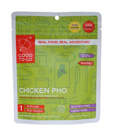 GOOD TO-GO Chicken Pho | Dehydrated Backpacking and Camping Food | Lightweight | Easy to Prepare Single Serving