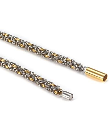 EnerMagiX Titanium Steel Magnetic Necklace for Women and Men - Father's Day Gift (Silver-Gold) - Buy Online on GoSupps.com