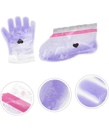 Housoutil 2 Pairs Wax Gloves Spa Foot Mask Purple Pe Bag - Buy Online on GoSupps.com