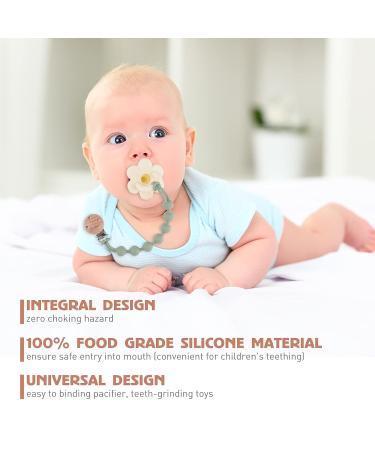 Pacifier Clips for Baby Boys and Girls - 100% Food Grade Silicone Wooden Design - Apricot+Powder Rose Round Paci Clip Holder for Shower Birthday Gift - Buy Online on GoSupps.com