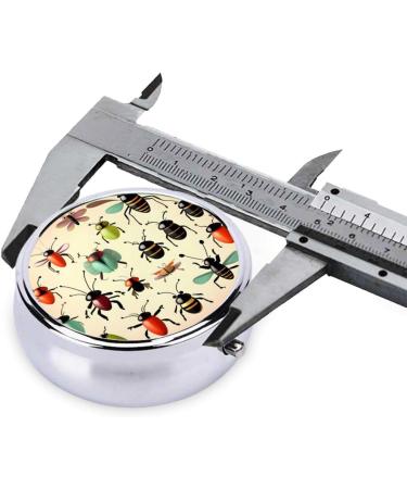 Cartoon Small Insects Round Pill Box - 3 Compartment Organizer | Portable Travel Pill Box for Easy Storage - Buy Online on GoSupps.com