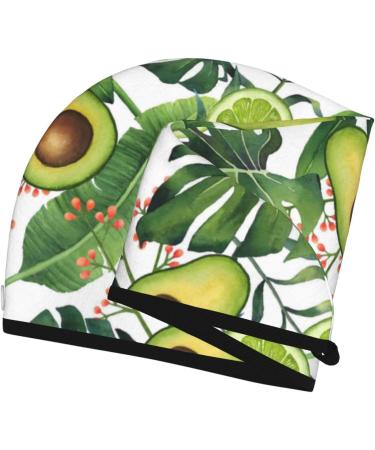 Super Absorbent Watercolor Green Tropical Microfiber Hair Towel Wrap - Quick Dry Coral Velvet for All Hair Types - Buy Online on GoSupps.com