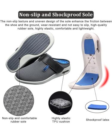 Extra Wide Diabetic Shoes for Men & Women - Adjustable Orthopedic Slippers for Plantar Fasciitis, Non-Slip Sandals for Seniors - Light Blue - Buy Online on GoSupps.com